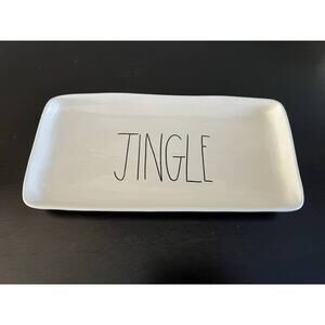 Rae Dunn Vintage 2015 Jingle Black Lettering Platter- M Stamped